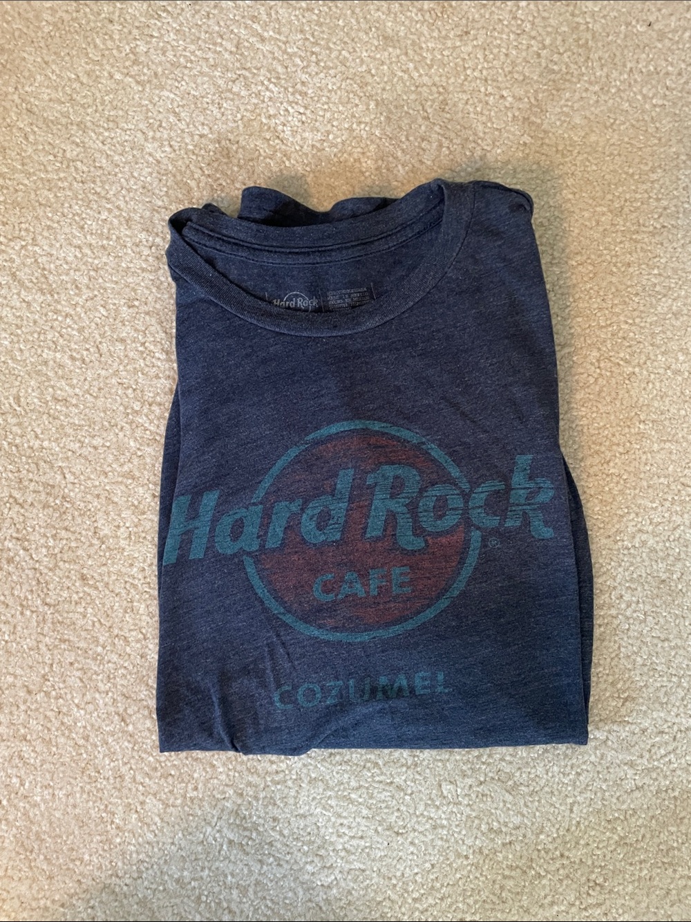 NWOT Hard Rock Cafe Blue Navy Tee with Teal and Red Logo